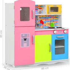 vidaXL Juguetes-Cocinita de juguete MDF multicolor 80x30x85 cm