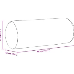 vidaXL Cojines Bolster 2 pcs Ø 15 x 40 cm Tela de pana Gris claro Hot