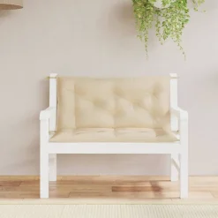 vidaXL Cojines de banco de jardín 2 uds tela Oxford 100x50x7 cm Beige New