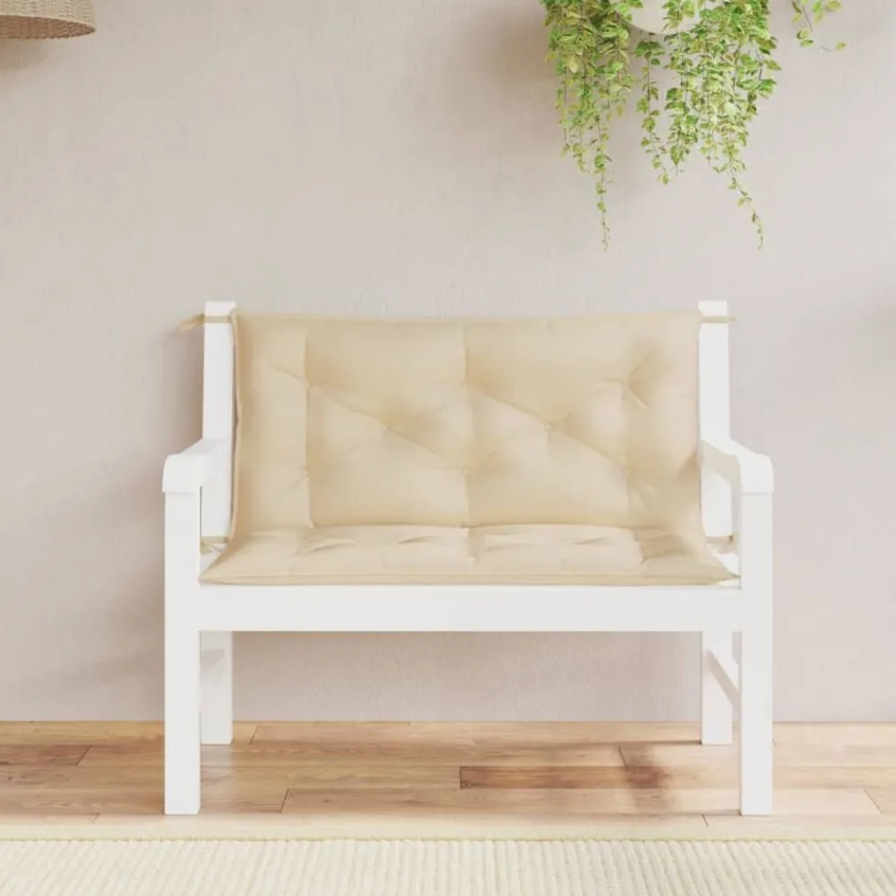 vidaXL Cojines de banco de jardín 2 uds tela Oxford 100x50x7 cm Beige New