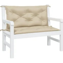 vidaXL Cojines de banco de jardín 2 uds tela Oxford 100x50x7 cm Beige New