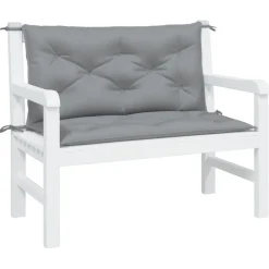 vidaXL Cojines de banco de jardín 2 uds tela Oxford 100x50x7 cm Gris Clearance