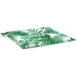 vidaXL Cojines de silla 2 uds tela 40x40x4 cm Estampado de hojas Outlet