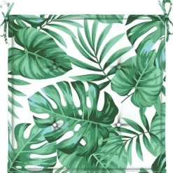 vidaXL Cojines de silla 2 uds tela 40x40x4 cm Estampado de hojas Outlet