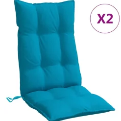 vidaXL Cojines de silla con respaldo alto 2 uds tela Oxford Azul claro Discount