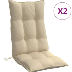vidaXL Cojines de silla con respaldo alto 2 uds tela Oxford Beige Online