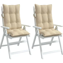 vidaXL Cojines de silla con respaldo alto 2 uds tela Oxford Beige Online