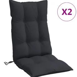 vidaXL Cojines de silla con respaldo alto 2 uds tela Oxford Negro Online