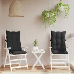 vidaXL Cojines de silla con respaldo alto 2 uds tela Oxford Negro Online