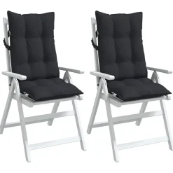 vidaXL Cojines de silla con respaldo alto 2 uds tela Oxford Negro Online