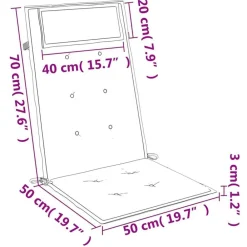 vidaXL Decoración-Cojines de silla con respaldo alto 2 uds tela Oxford