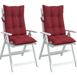 vidaXL Decoración-Cojines de silla con respaldo alto 2 uds tela Oxford rojo tinto