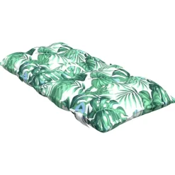 vidaXL Cojines de silla de respaldo bajo 2 uds tela Estampado de hojas Clearance