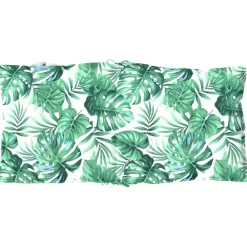 vidaXL Cojines de silla de respaldo bajo 2 uds tela Estampado de hojas Clearance