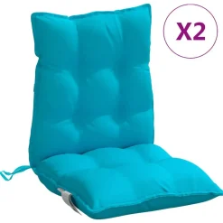 vidaXL Decoración-Cojines de silla de respaldo bajo 2 uds tela Oxford turquesa