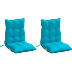 vidaXL Decoración-Cojines de silla de respaldo bajo 2 uds tela Oxford turquesa