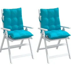 vidaXL Decoración-Cojines de silla de respaldo bajo 2 uds tela Oxford turquesa