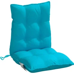 vidaXL Decoración-Cojines de silla de respaldo bajo 2 uds tela Oxford turquesa