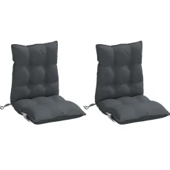 vidaXL Cojines de silla respaldo bajo 2 uds tela Oxford gris Antracita Clearance