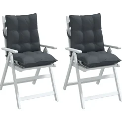 vidaXL Cojines de silla respaldo bajo 2 uds tela Oxford gris Antracita Clearance