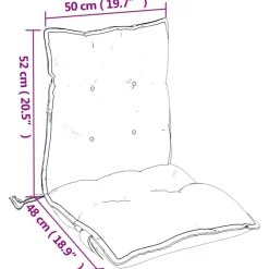 vidaXL Cojines de silla respaldo bajo 2 uds tela Oxford gris Antracita Clearance
