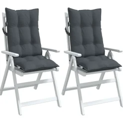 vidaXL Cojines de silla respaldo alto 2 uds tela Oxford gris Antracita Discount