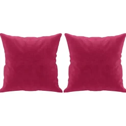 vidaXL Decoración-Cojines decorativos 2 uds terciopelo rojo tinto 40x40 cm