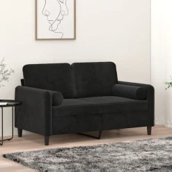 vidaXL Cojines decorativos 2 uds terciopelo 15x50 cm Negro Outlet