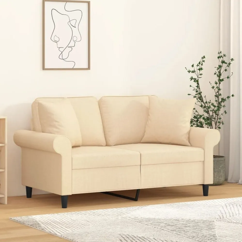 vidaXL Cojines decorativos 2 uds tela 40x40 cm Crema Online