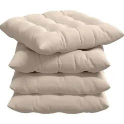vidaXL Cojines para asiento 4 pcs 40 x 40 x 6 cm Microfibra Beige Discount