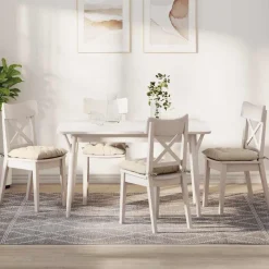 vidaXL Cojines para asiento 4 pcs 40 x 40 x 6 cm Microfibra Beige Discount