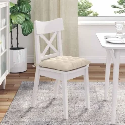 vidaXL Cojines para asiento 4 pcs 40 x 40 x 6 cm Microfibra Beige Discount