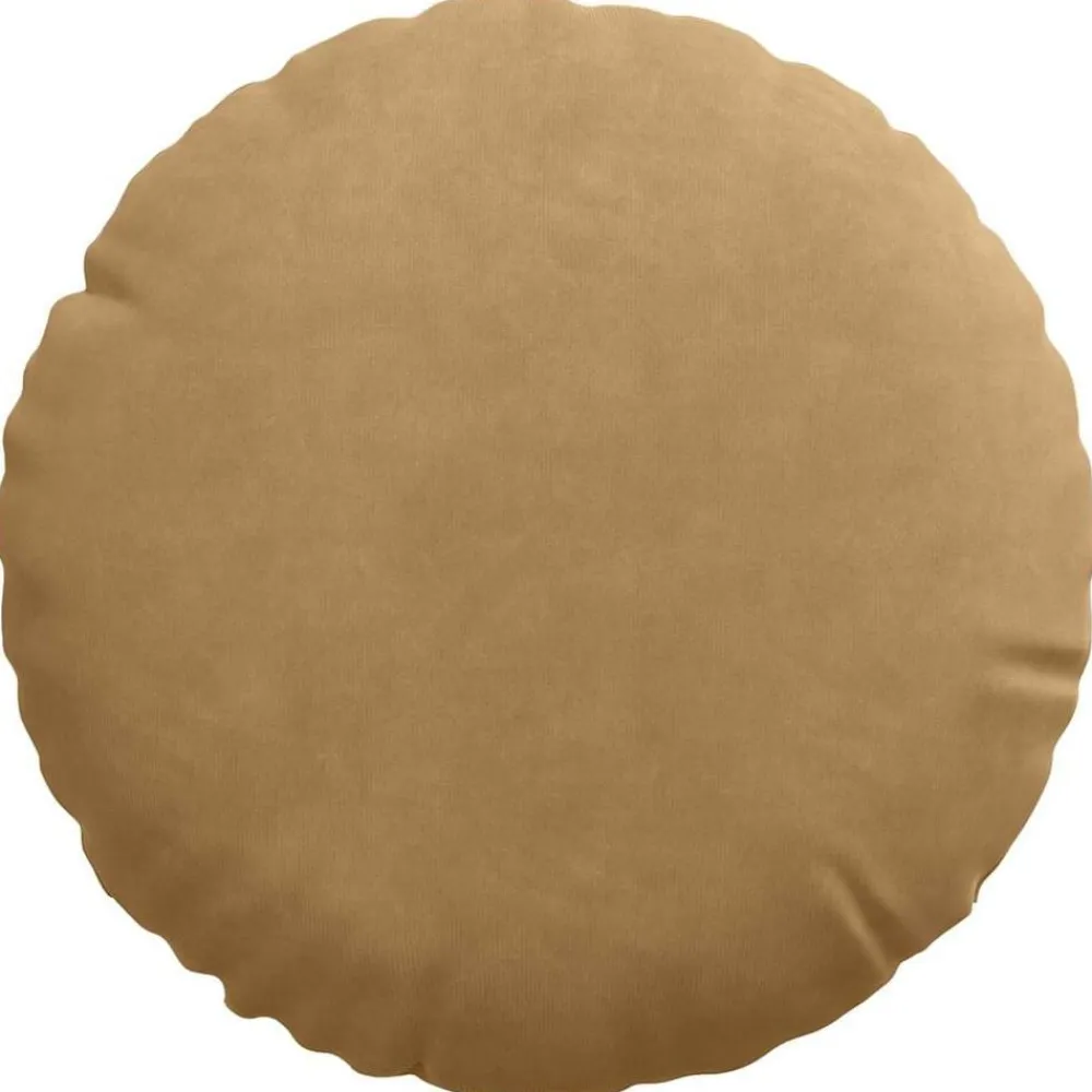 vidaXL Decoración-Cojines para asiento 2 pcs Marrón Ø30 x 13 cm Terciopelo