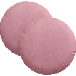 vidaXL Cojines para asiento 2 pcs Ø30 x 13 cm Terciopelo Rosa Outlet