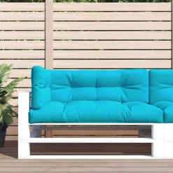 vidaXL Cojines para asientos de palets 3 piezas tela turquesa Tuquesa Outlet