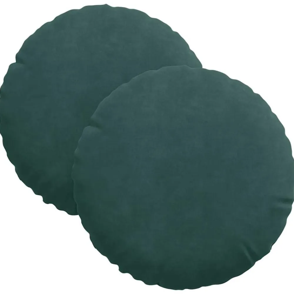 vidaXL Decoración-Cojines para asiento 2 pcs Ø30 x 13 cm Terciopelo