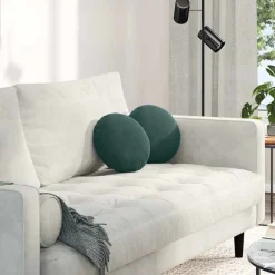 vidaXL Decoración-Cojines para asiento 2 pcs Ø30 x 13 cm Terciopelo
