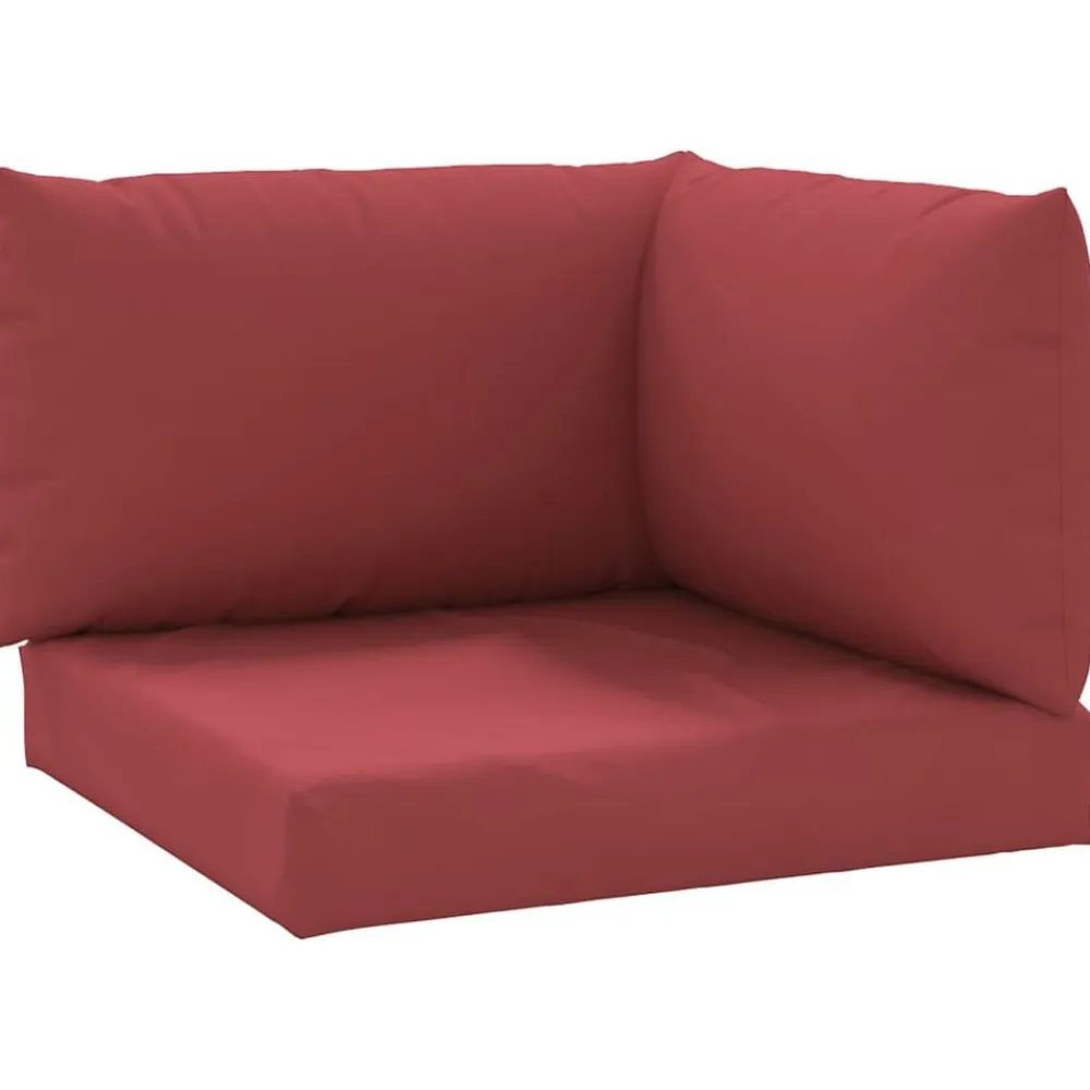 vidaXL Decoración-Cojines para palets 3 unidades tela Oxford rojo tinto