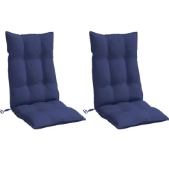 vidaXL Cojines para silla respaldo alto 2 uds tela Oxford Azul marino Sale