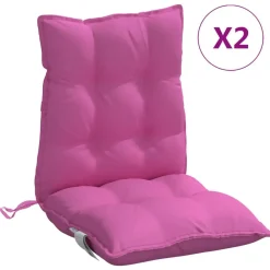 vidaXL Cojines para silla con respaldo bajo 2 uds tela Oxford Rosa New