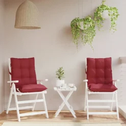 vidaXL Cojines para silla respaldo bajo 2 uds tela Oxford rojo tinto Rojo vino tinto Online
