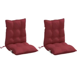 vidaXL Cojines para silla respaldo bajo 2 uds tela Oxford rojo tinto Rojo vino tinto Online