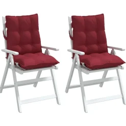 vidaXL Cojines para silla respaldo bajo 2 uds tela Oxford rojo tinto Rojo vino tinto Online