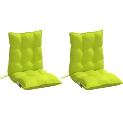 vidaXL Decoración-Cojines para silla respaldo bajo 2 uds tela Oxford verde brillo