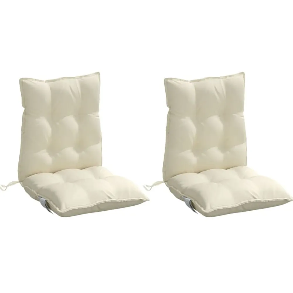 vidaXL Cojines para silla con respaldo bajo 2 uds tela Oxford Crema New