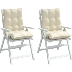 vidaXL Cojines para silla con respaldo bajo 2 uds tela Oxford Crema New