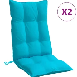 vidaXL Decoración-Cojines para silla con respaldo alto 2 uds tela Oxford turquesa