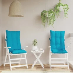 vidaXL Decoración-Cojines para silla con respaldo alto 2 uds tela Oxford turquesa