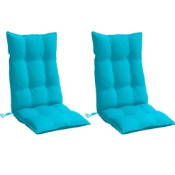 vidaXL Decoración-Cojines para silla con respaldo alto 2 uds tela Oxford turquesa