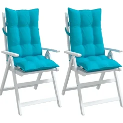 vidaXL Decoración-Cojines para silla con respaldo alto 2 uds tela Oxford turquesa